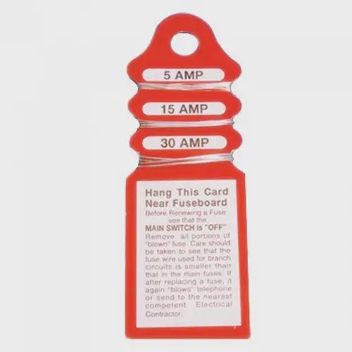 Fuse Wire Card ( contains 5A, 15A &amp; 30A)