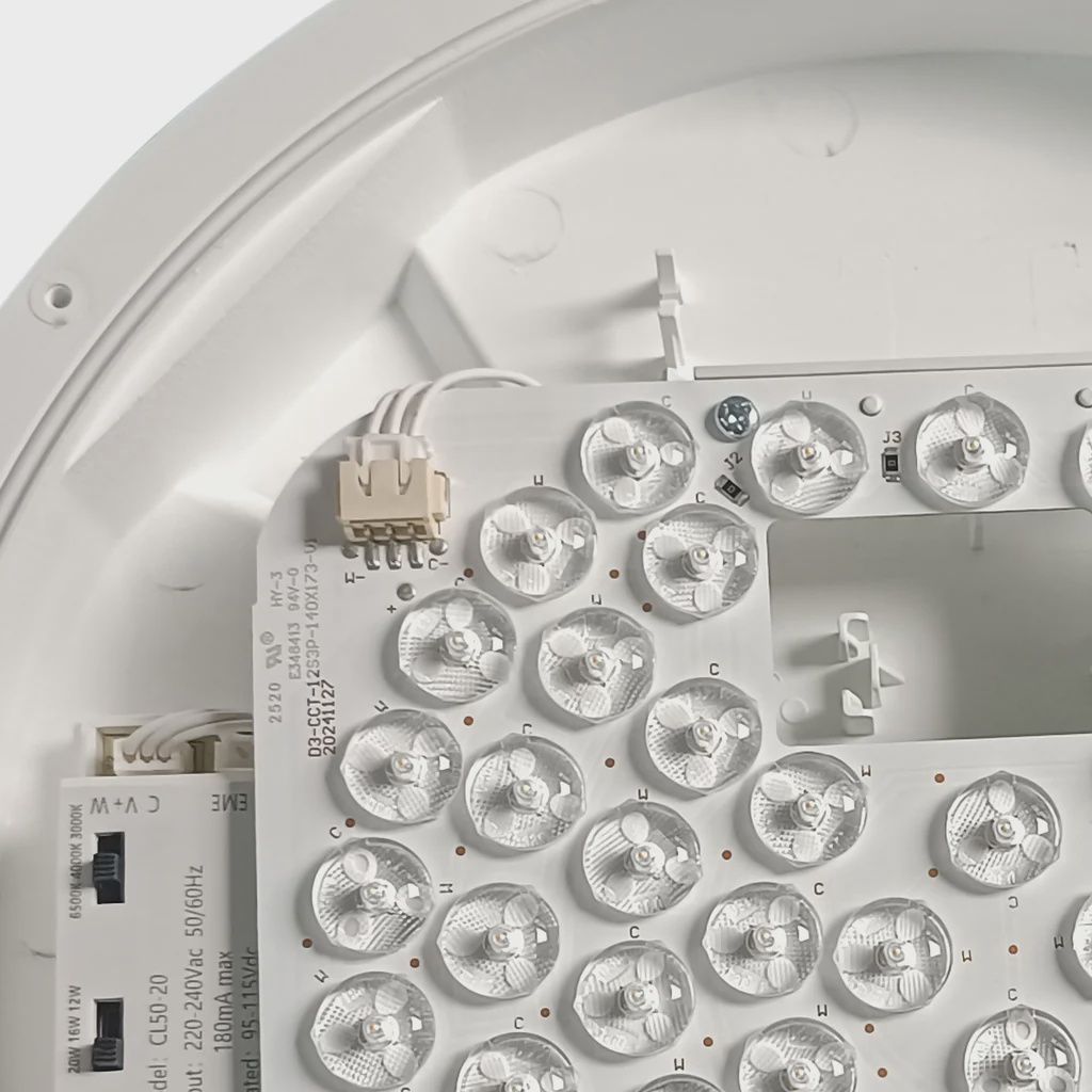 3CCT and 3 Wattage Selectable Bulkhead, IP65, White Bezel, B3 SERIES