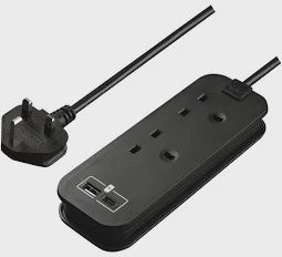 Masterplug 2 Socket USB Extension Lead