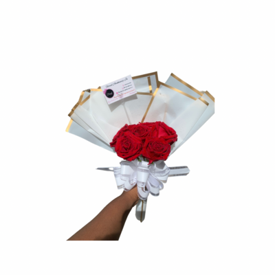 Small Bouquet Roses only Flowers( Fan Wrap )