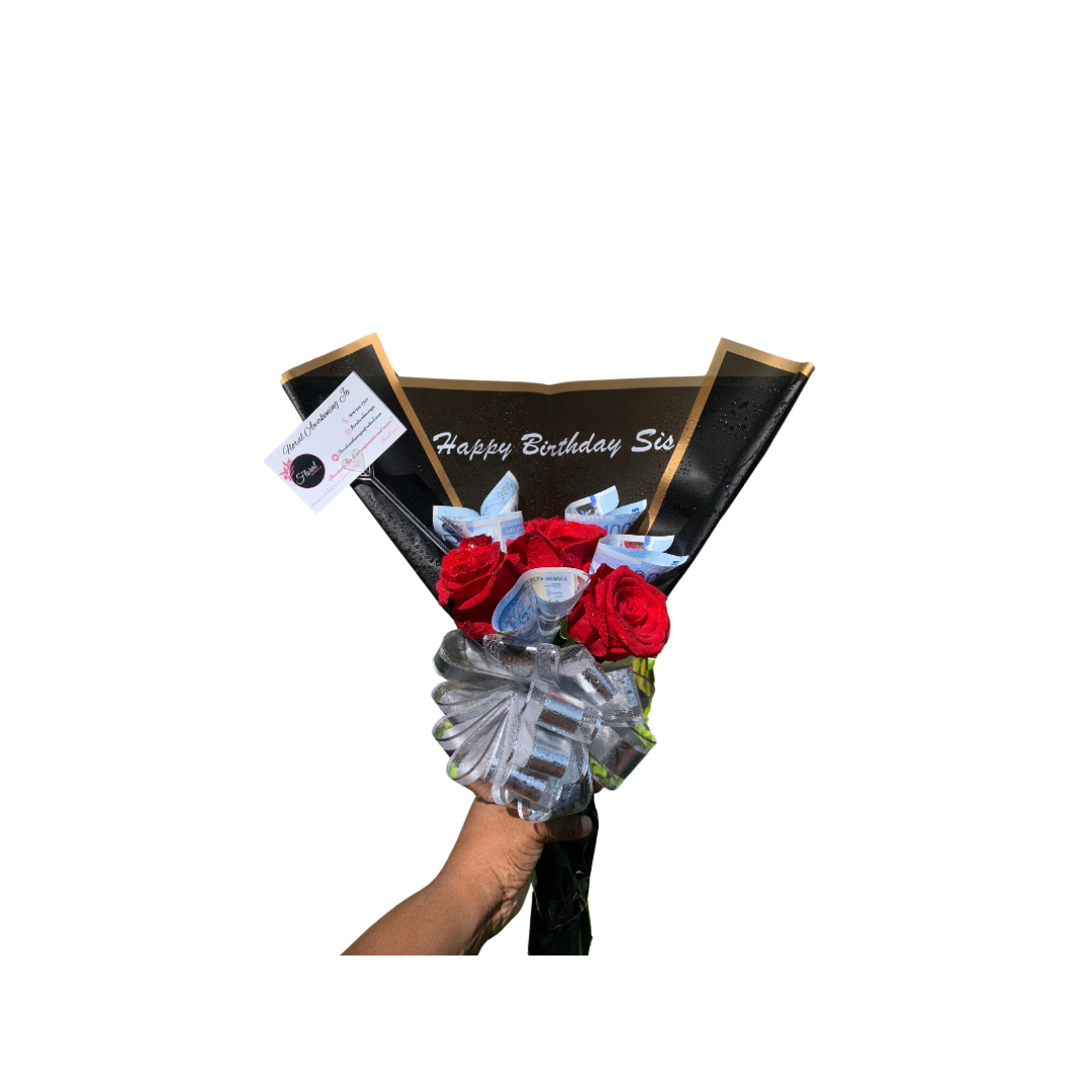 NEW Graduation Small Money And Rose Bouquet
