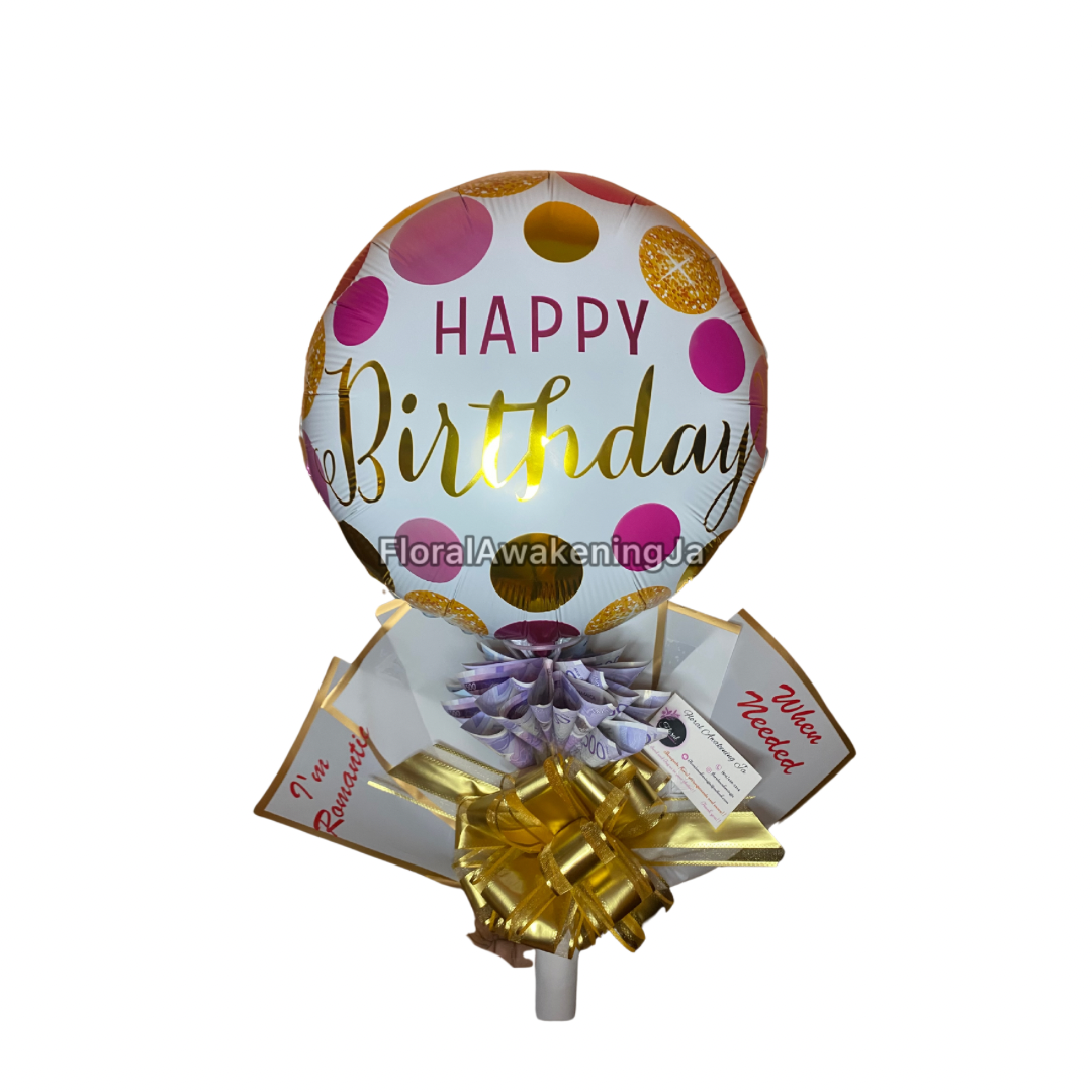 NEW Graduation Balloon money And Roses Bouquet