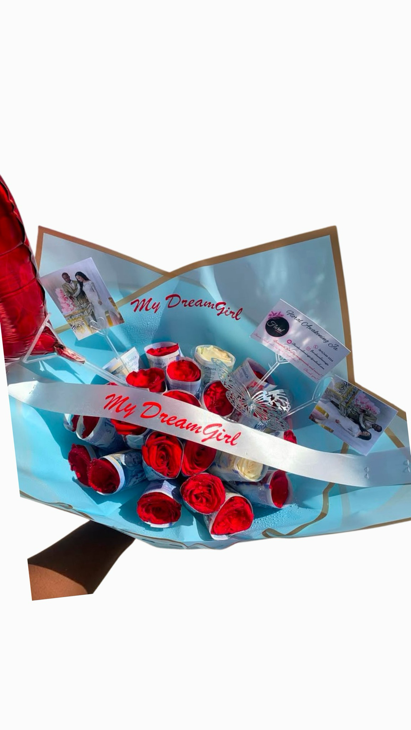 NEW Graduation Money Wrapped Around Roses