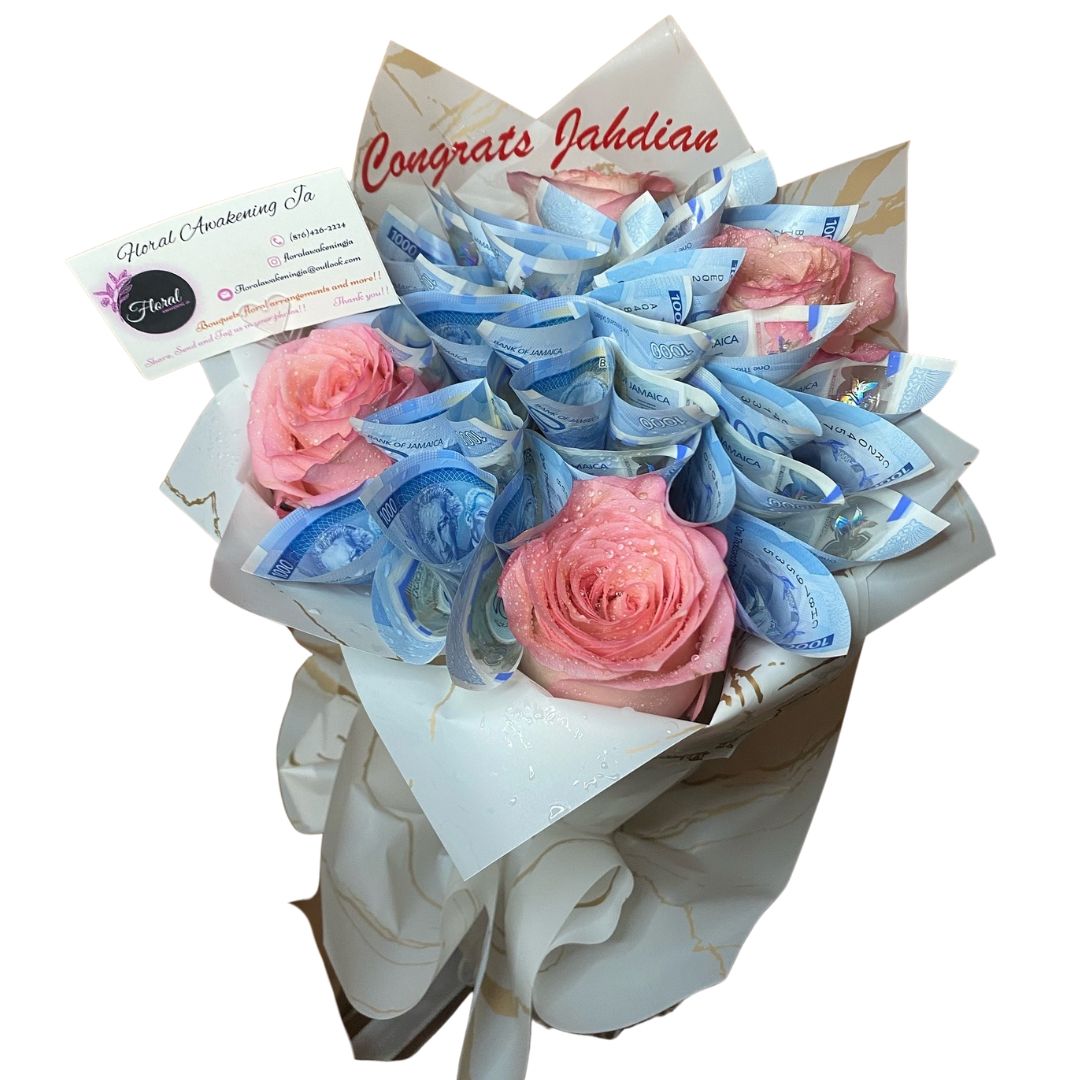 NEW Graduation Roses And Money Bouquet