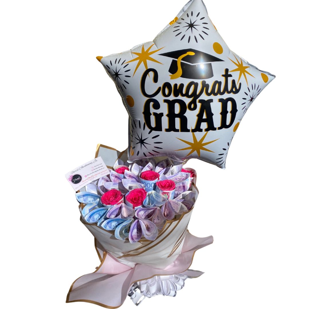 NEW Graduation Money Wrapped Around Roses