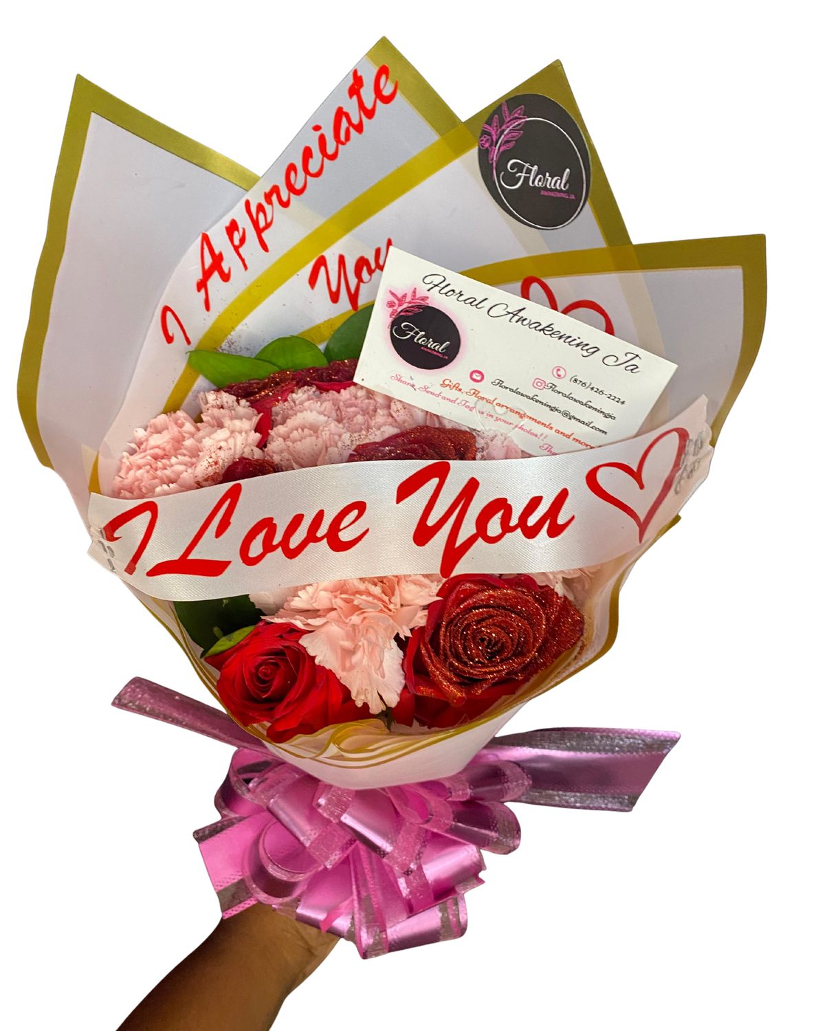 Carnations And Roses Small-Medium Mixed Bouquet