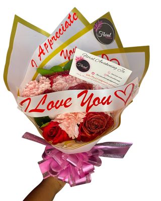 Carnations And Roses Small-Medium Mixed Bouquet