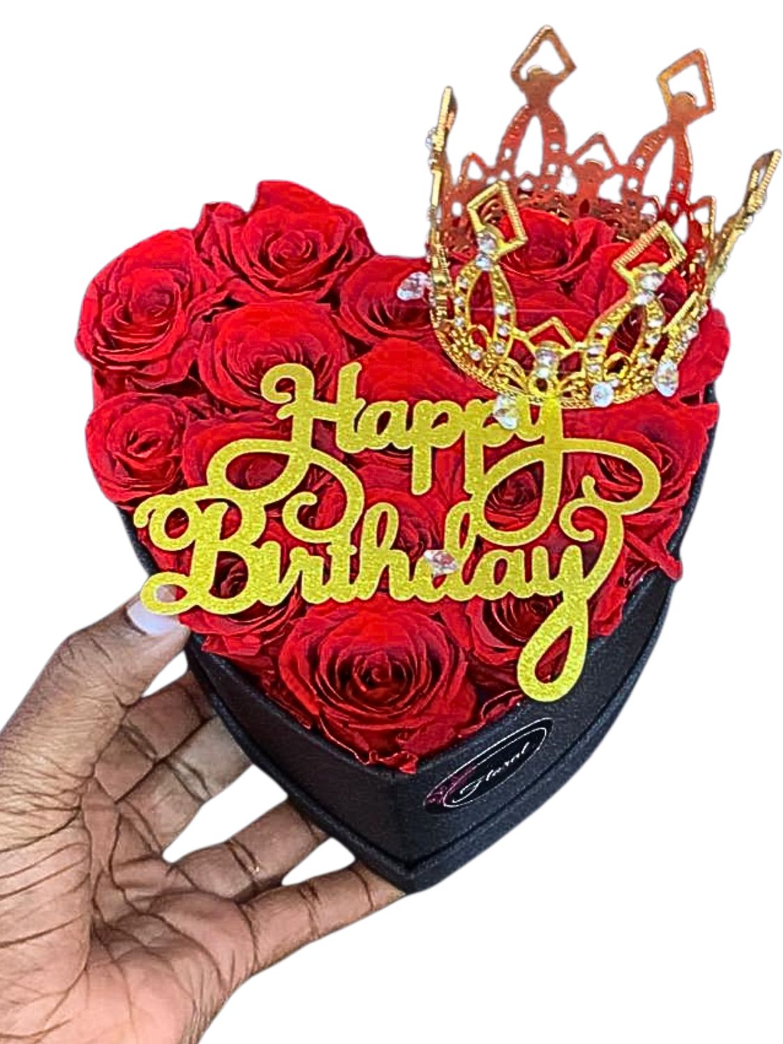 Forever Roses In Heart Shaped Cloth Packaging