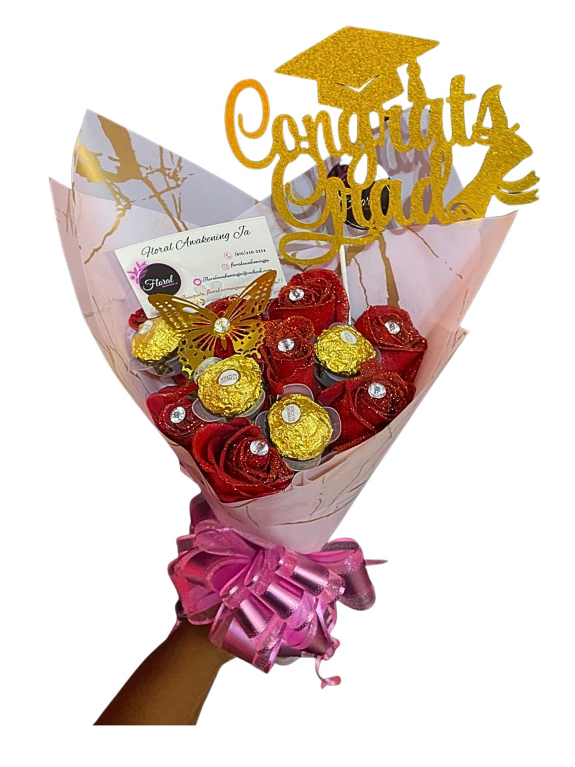 NEW Graduation 8 Roses Combo