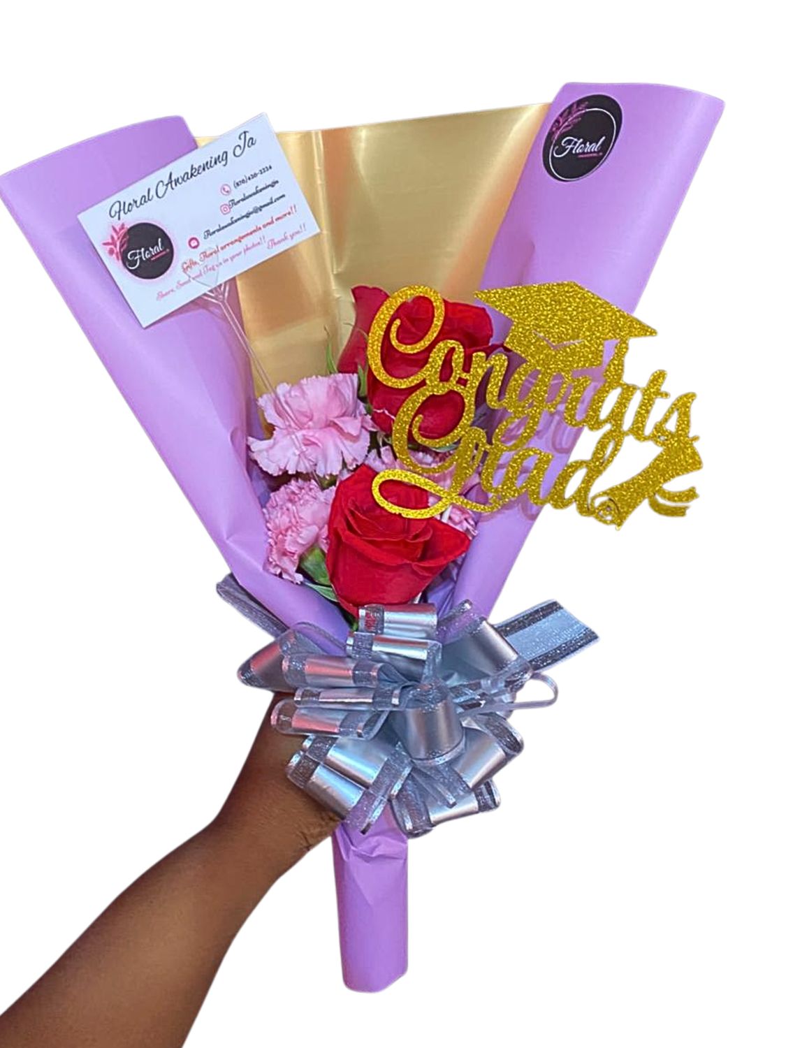 NEW Graduation Small Bouquet( Carnations and Roses Mix  )