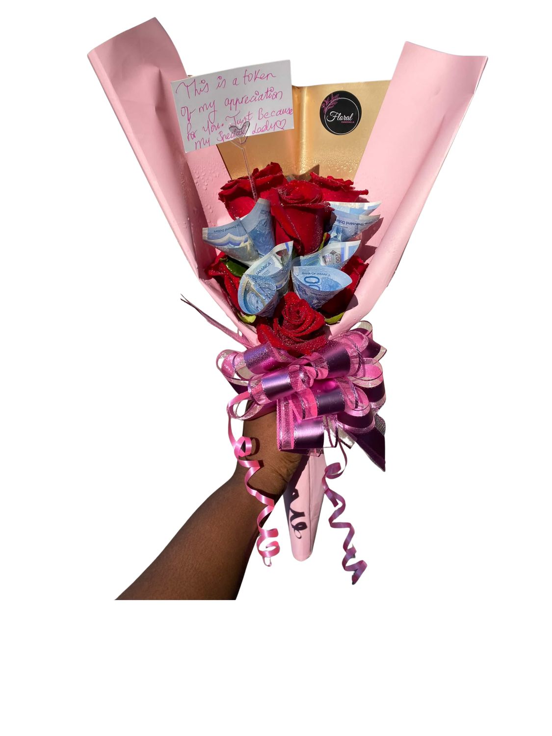 NEW Graduation Small Money And Rose Bouquet