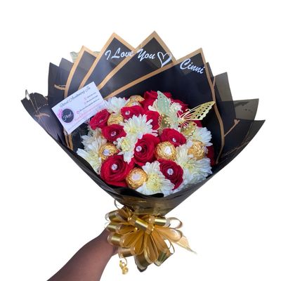 Roses And Chrysanthemum Flower Bouquet