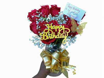 12 Rose Combo Vase Arrangement