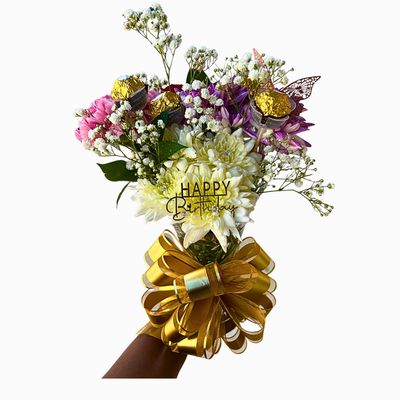 8 Mixed flowers Combo Vase Arrangement