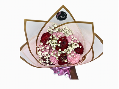 Carnations And Roses Small-Medium Mixed Bouquet