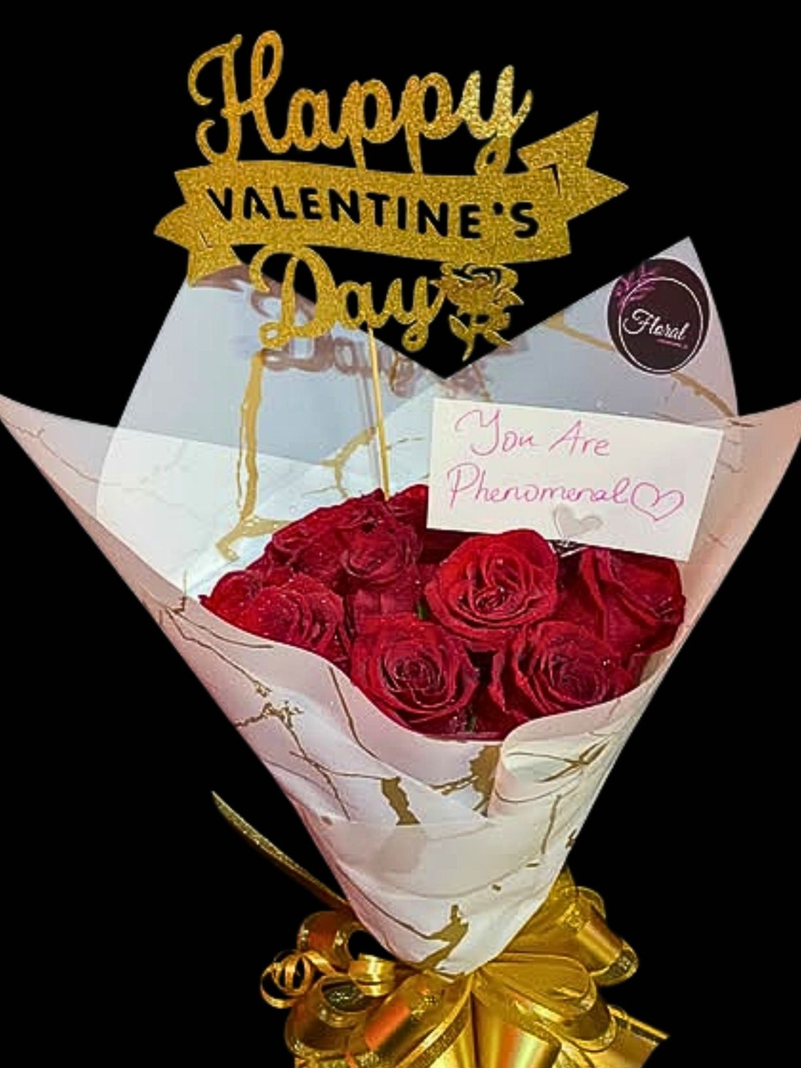 NEW Valentine Small Medium Roses only Bouquet
