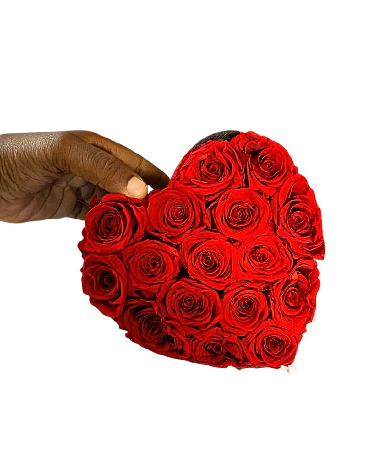 Forever Roses In Heart Shaped Cloth Packaging