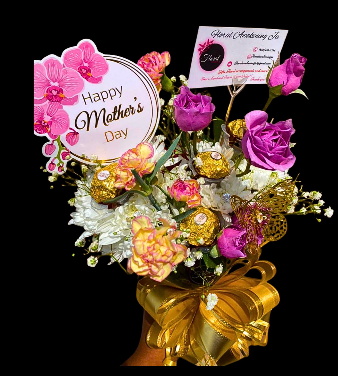 NEW Mothers Day 8 Mixed flowers Combo Vase Arrangement
