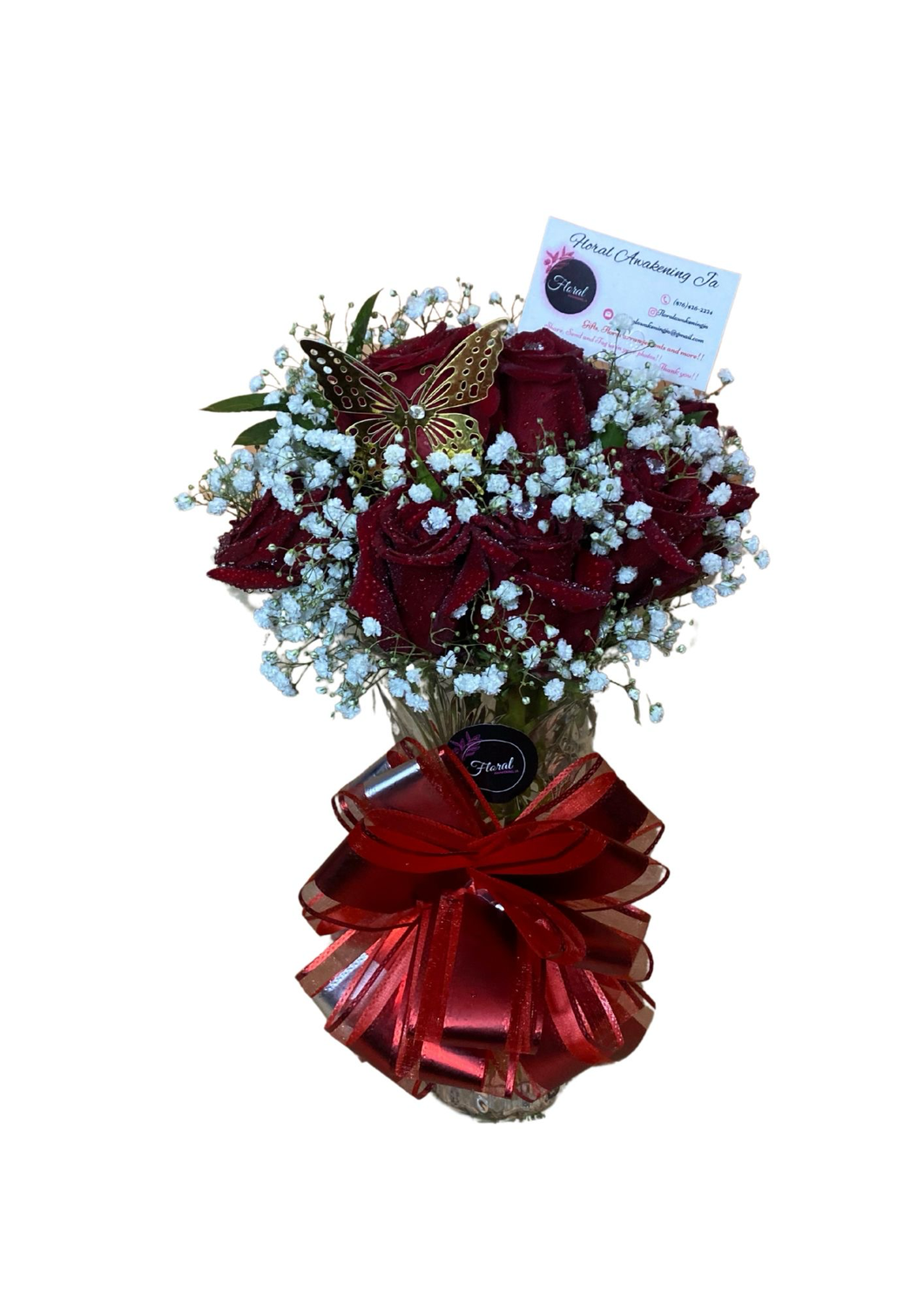 NEW Mothers Day 12 Rose Combo Vase Arrangement