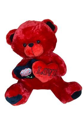 NEW Valentine Medium Teddy Bear And Small Bouquet Combo