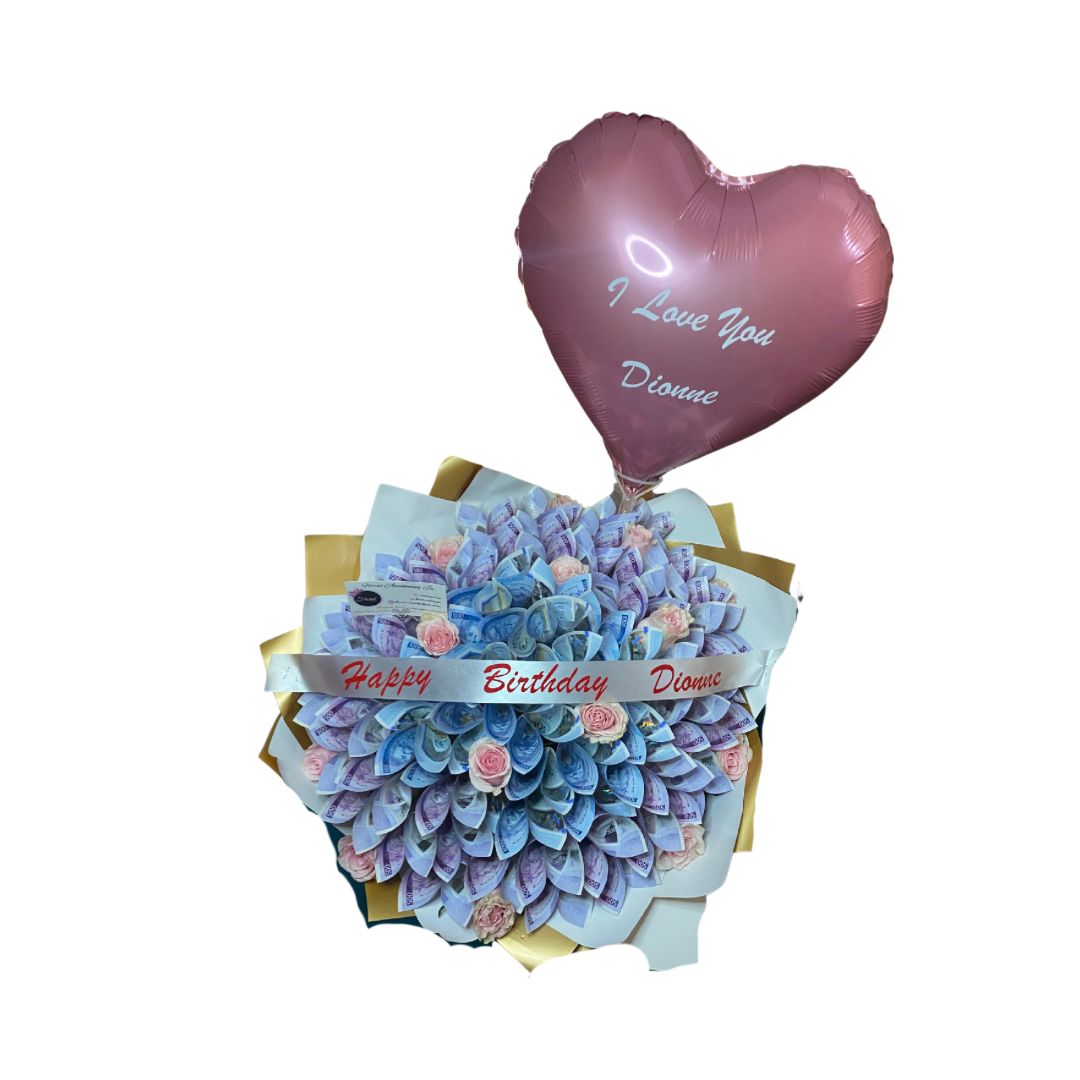 NEW Valentines Roses And Money Bouquet