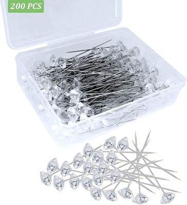 CRYSTAL FLOWER PIN(per 1)