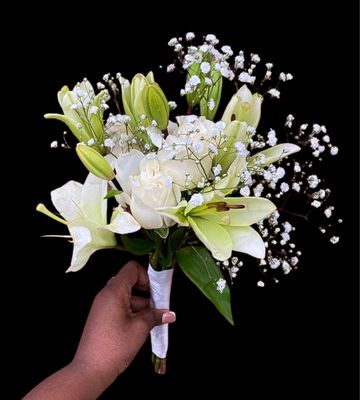 Bridal Bouquet-Lilies and Roses Only