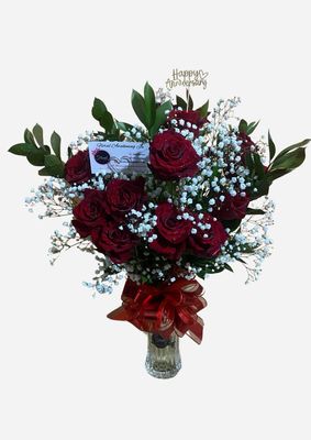 Large Rose Vase Arrangement