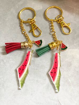 Watermelon Map Keychain
