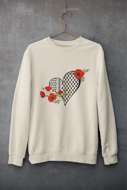 Keffiyeh Poppy Heart