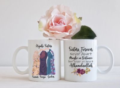 Hijabi Sisters Besties Forever Personalized Ceramic Mug