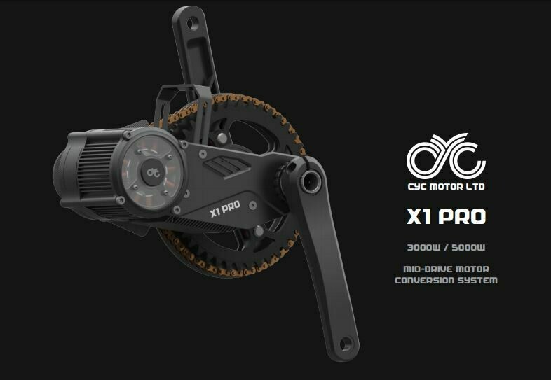 CYC X1 Pro Gen2 Mid drive Motor 36Vâ72V with Torque Sensing 65A controller 3000-5000W