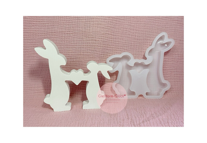 Silikonform, Hase mit Baby