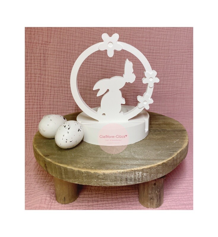 Silikonform Einschieber Hase mit Blumenring