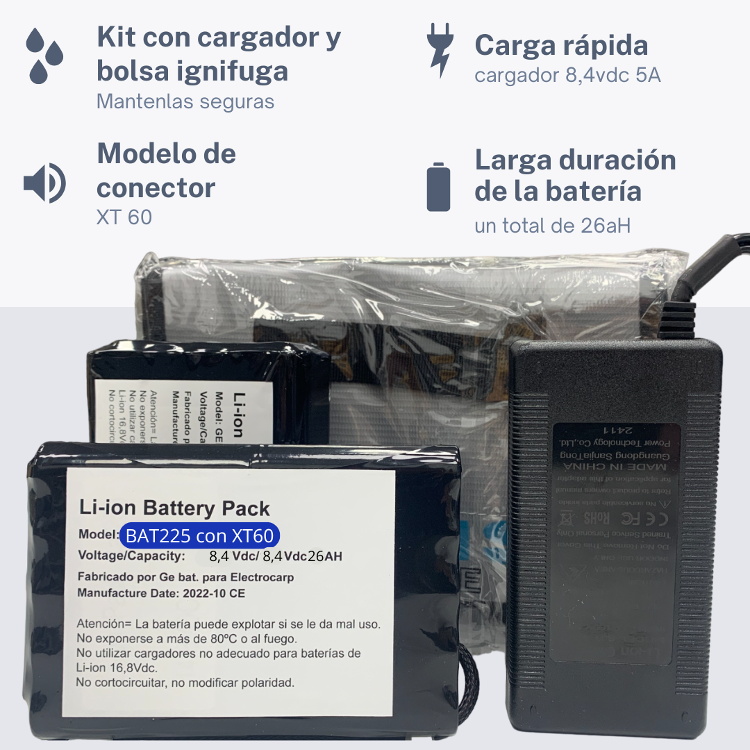 1KIT BAT225-XT60 (Carpio C3 y Carpio 2.0)