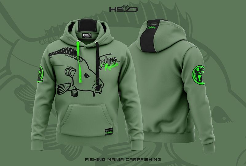 Sudadera con capucha Fishing Mania Carpfishing verde