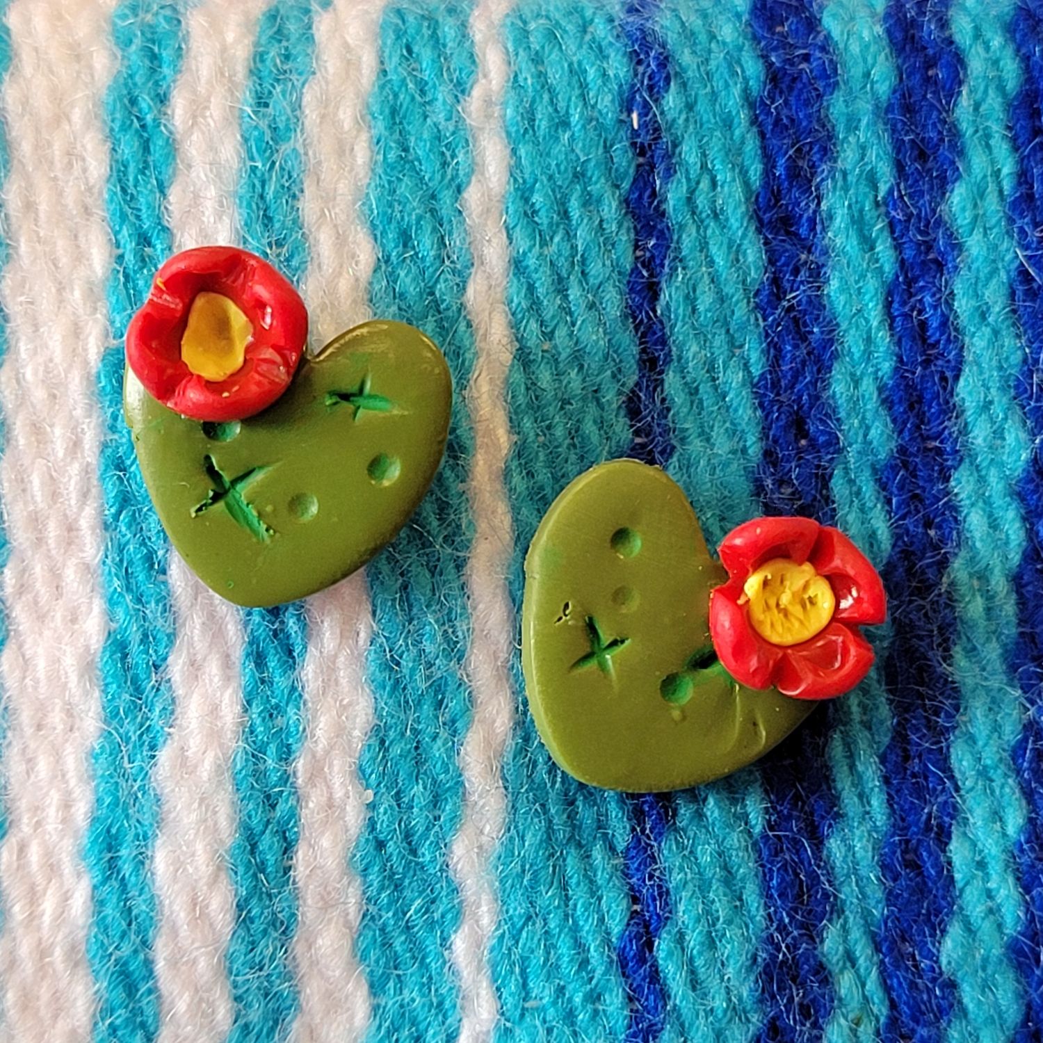 Red Cactus flower studs