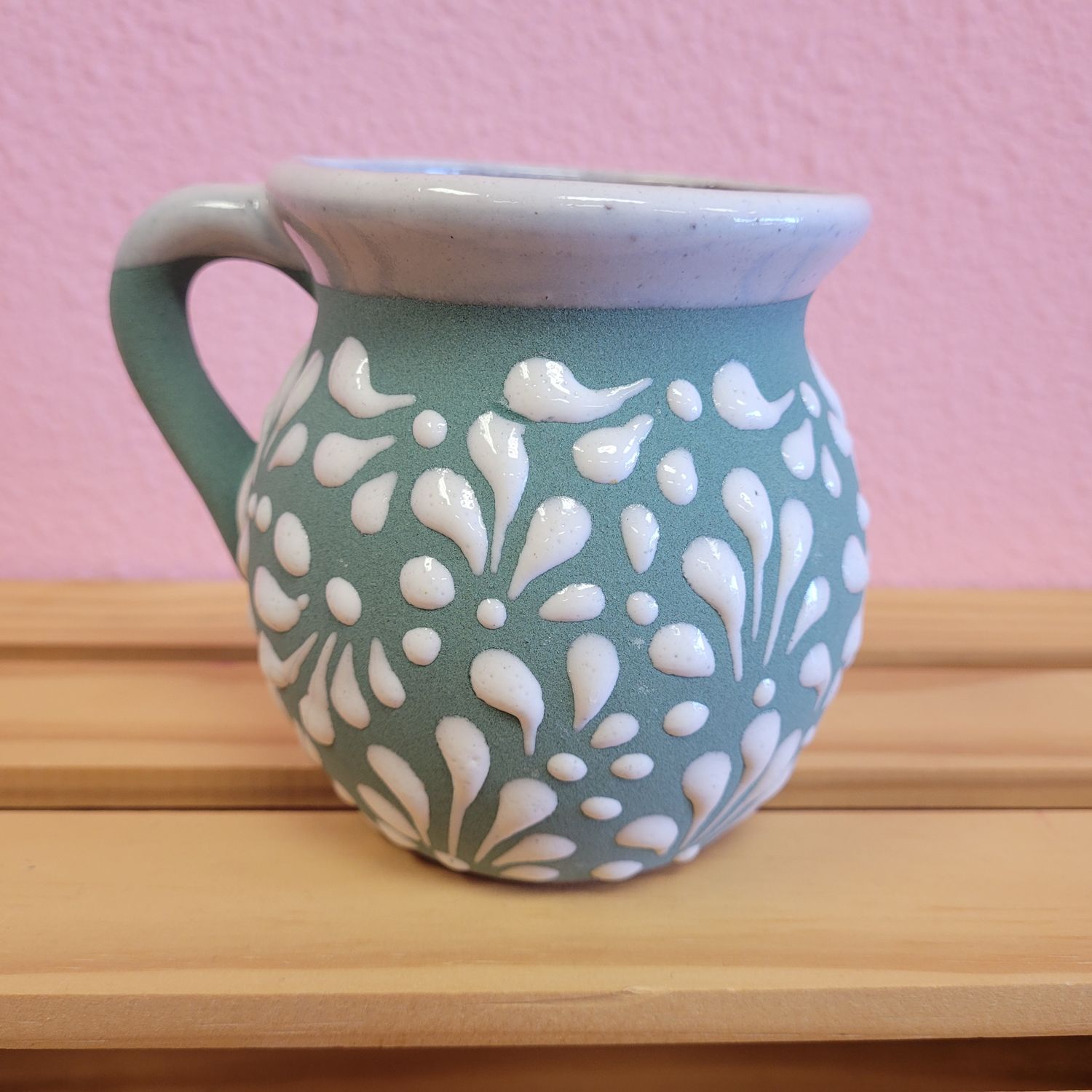 Sage green talavera mug