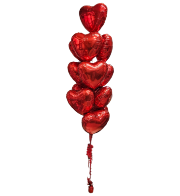 12 Heart Shape Mylar Balloon Bouquet