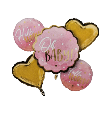 Bouquet of 5 Mylar Balloon &quot; Oh Baby&quot;