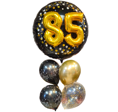 Gold Number 3D Balloon Bouquet