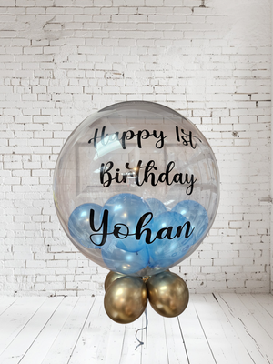 Personalized Bubble Balloon Filled with Small Balloons Inside