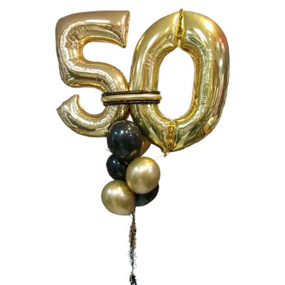 Mylar Number Bouquet with band