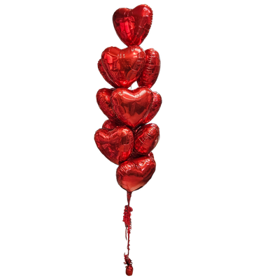 12 Heart Shape Mylar Balloon Bouquet