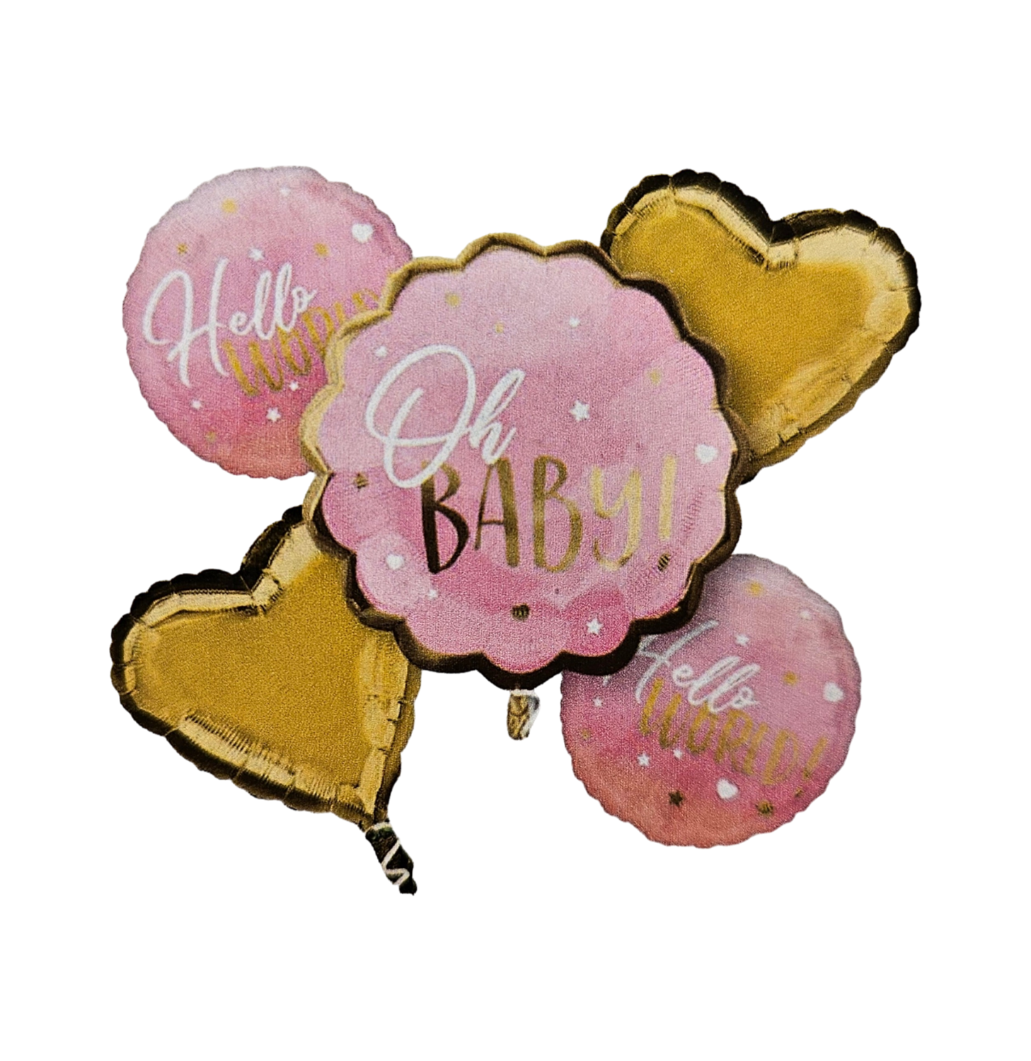 Bouquet of 5 Mylar Balloon " Oh Baby"
