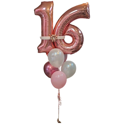 Mylar Number Bouquet with band