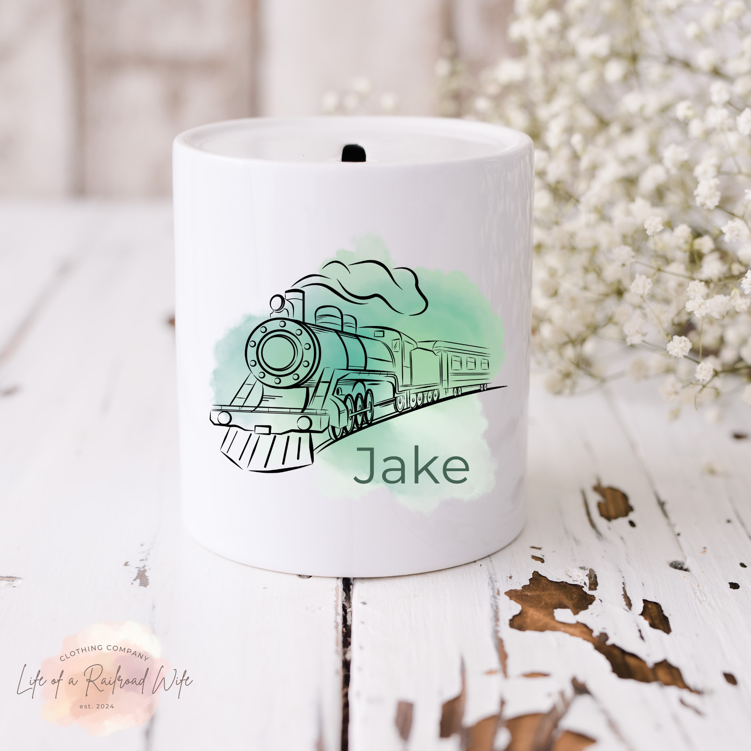 Piggy Bank - Name and Train