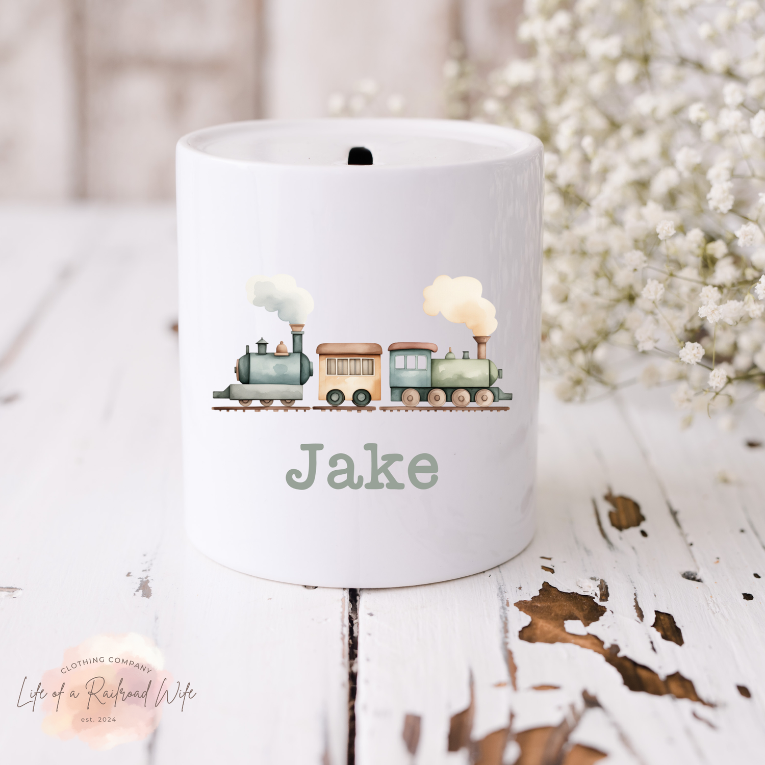 Piggy Bank - Train and Name