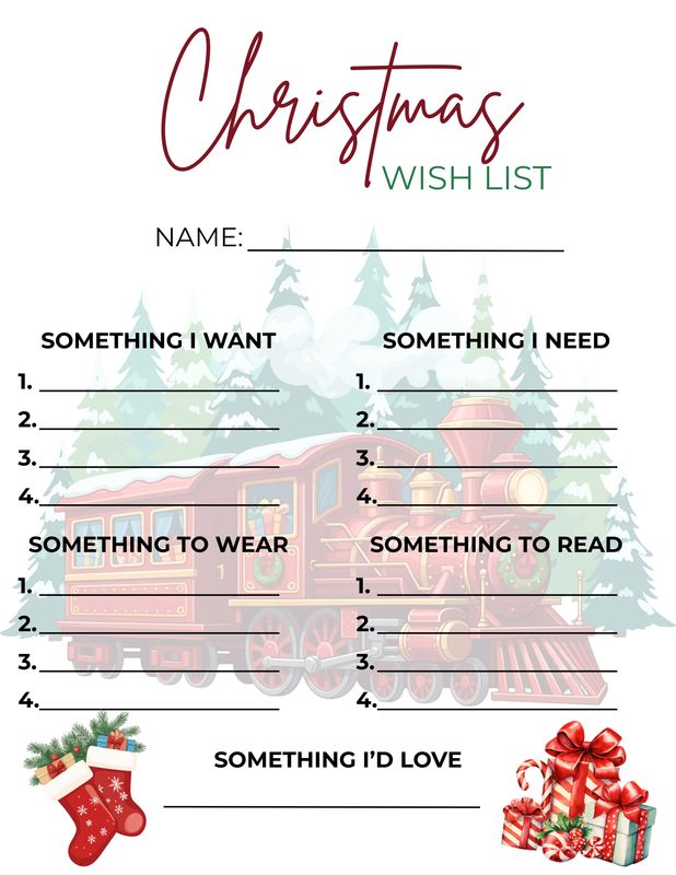 PRINTABLE - Christmas Wish List