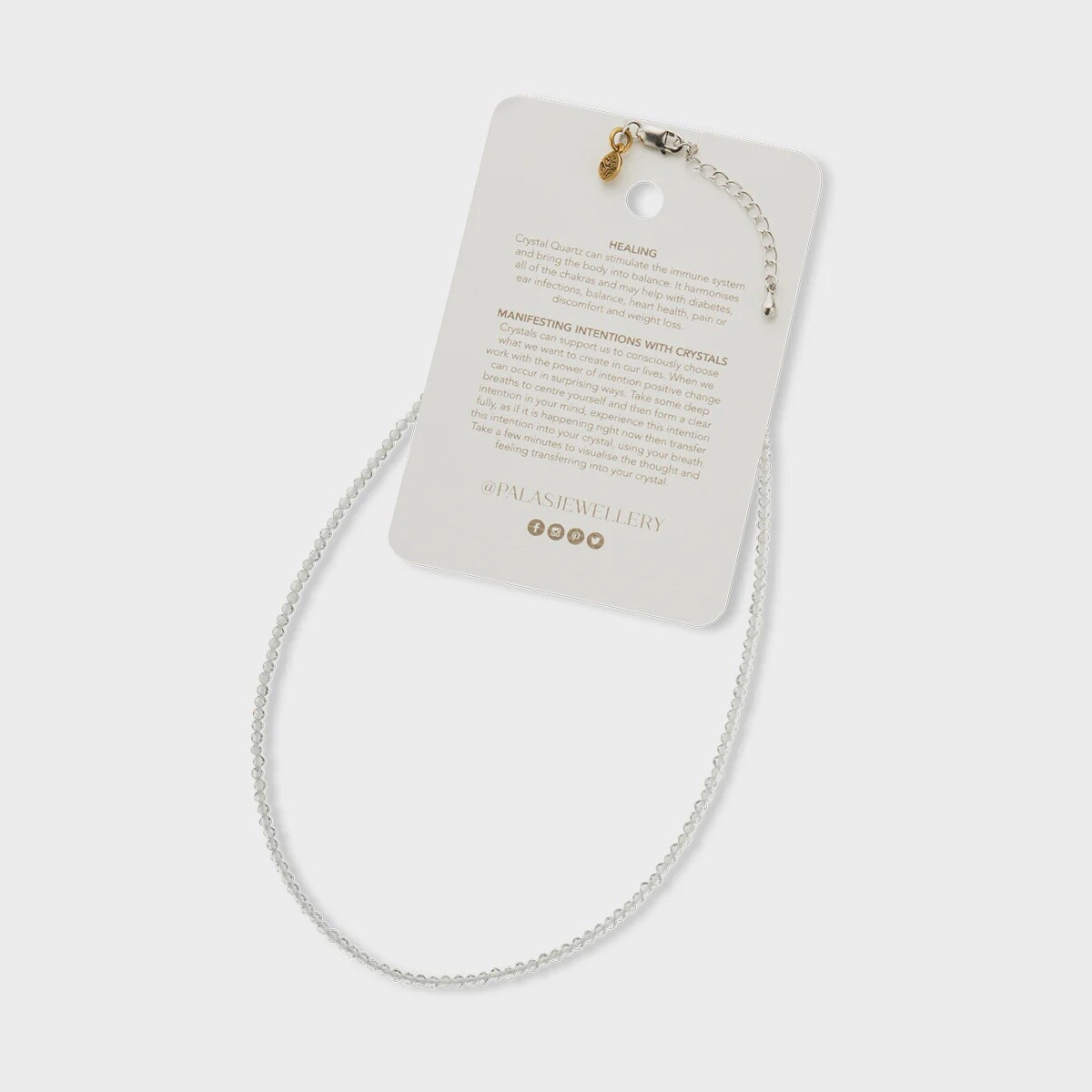 crystal quartz empower gem necklace